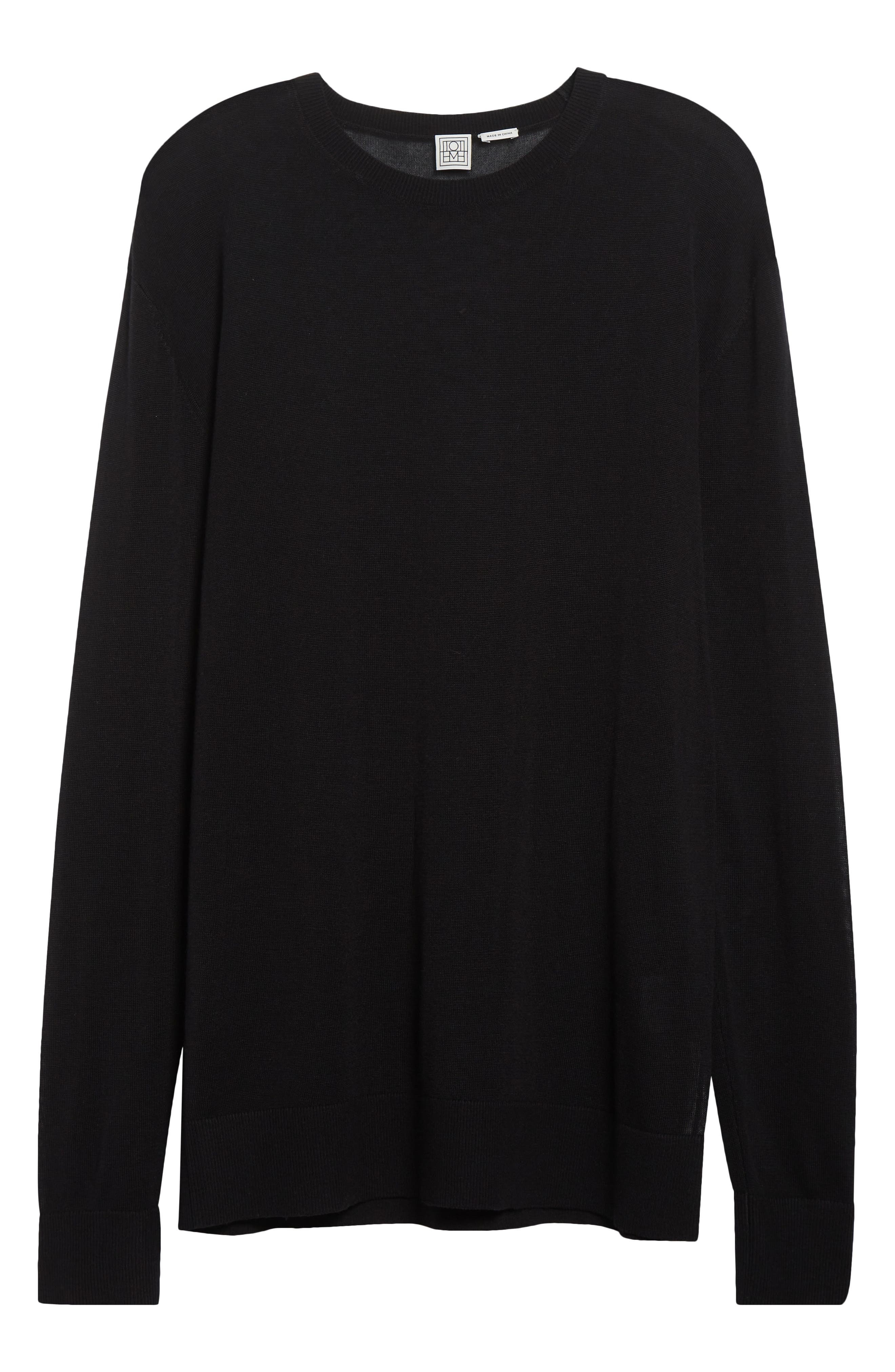 TOTEME Long Sleeve Knit T-Shirt in Black at Nordstrom - 6