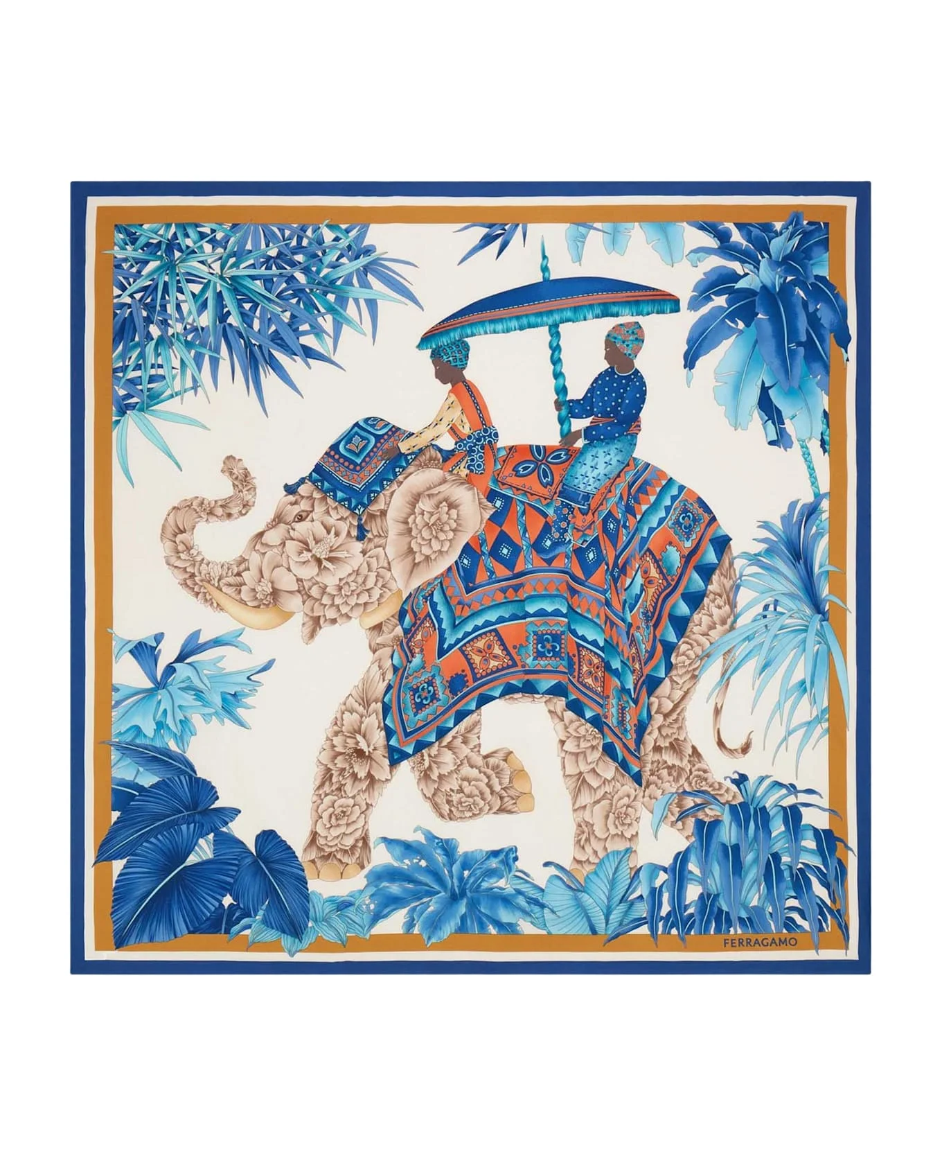 Silk Scarf With Indian Print - 1