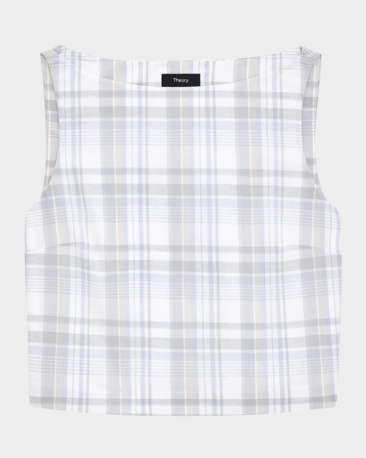 Plaid Bateau-Neck Top - 1