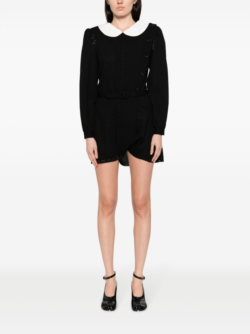 raw-cut wool minidress - 6