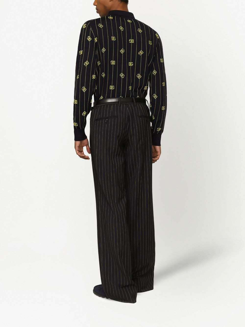 logo-jacquard long-sleeve polo shirt - 4