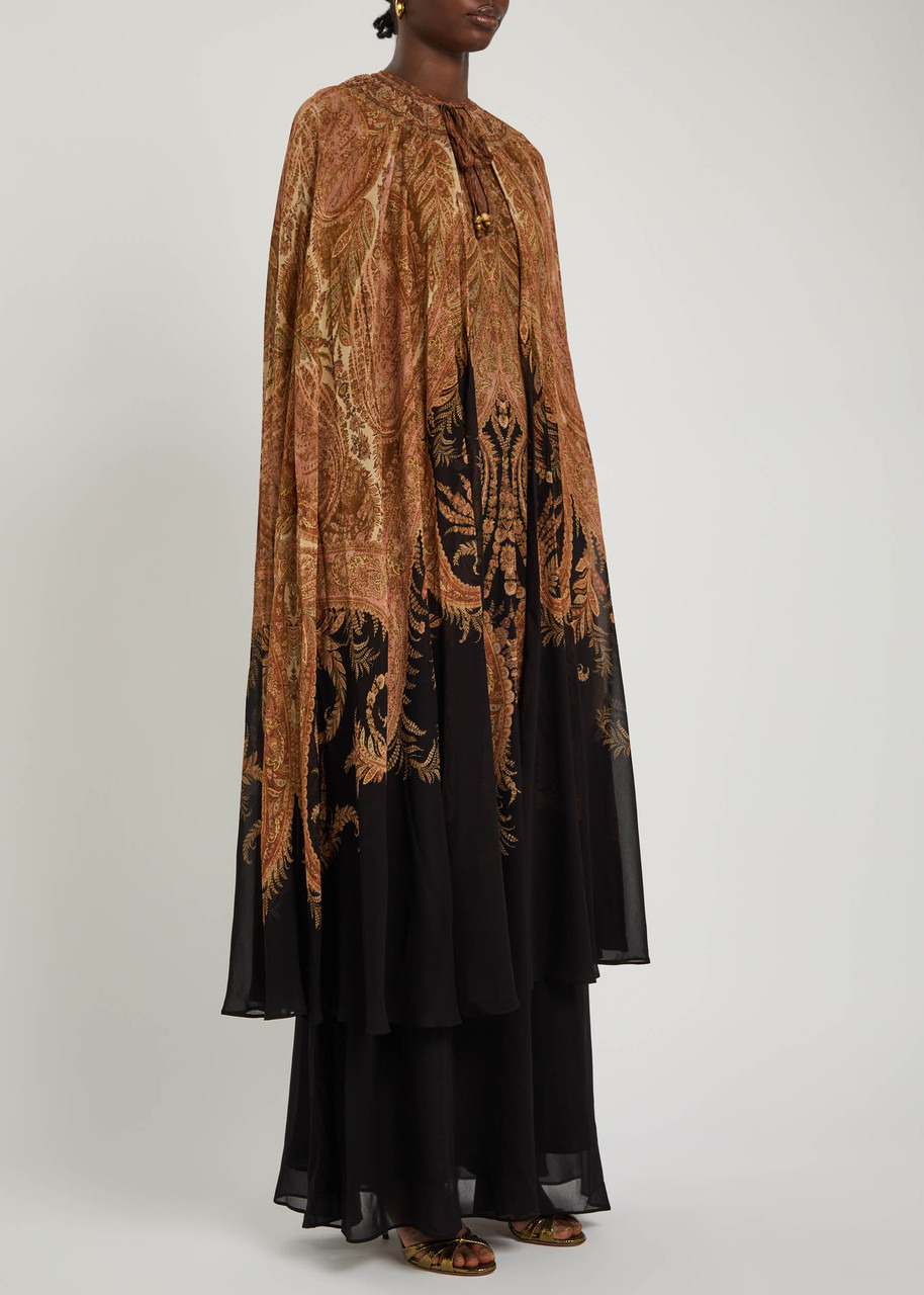 Zimmermann Hypnotic Cape-effect Chiffon Maxi Dress - 3