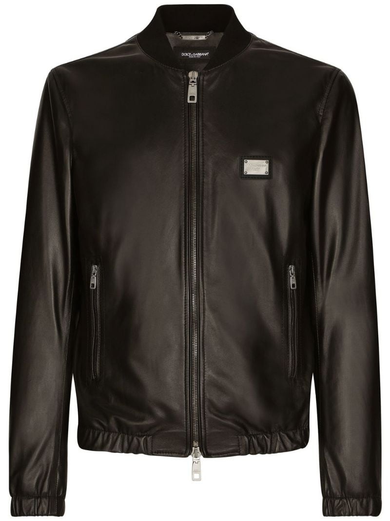 DG Essentials leather bomber jacket - 1