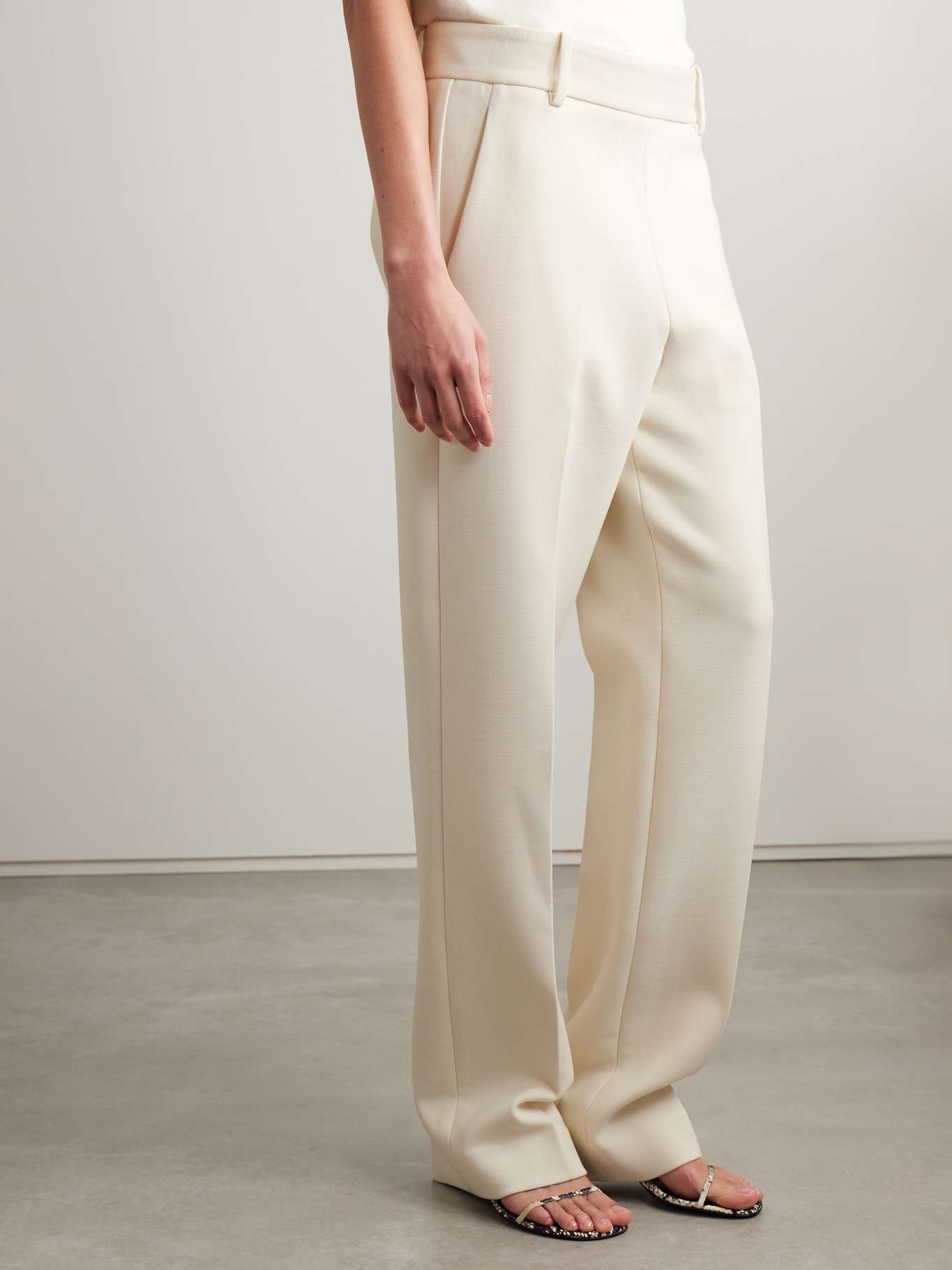 Cambie twill straight-leg pants Cream - 3
