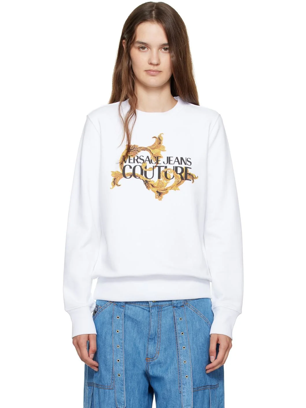 White Screen-Printed Sweatshirt - 1