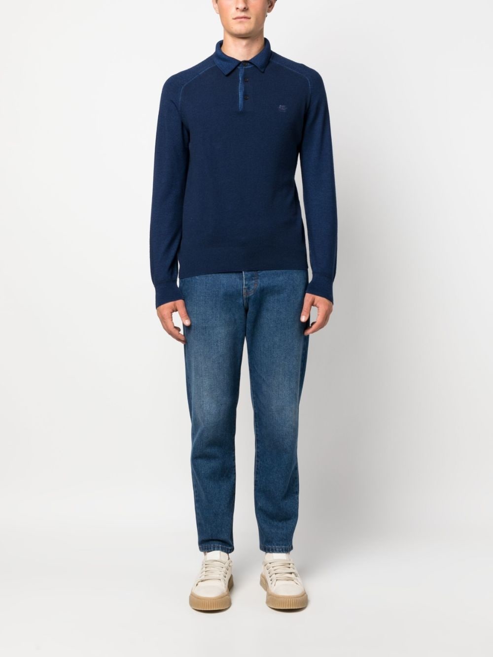 logo-embroidered long-sleeve polo shirt - 2