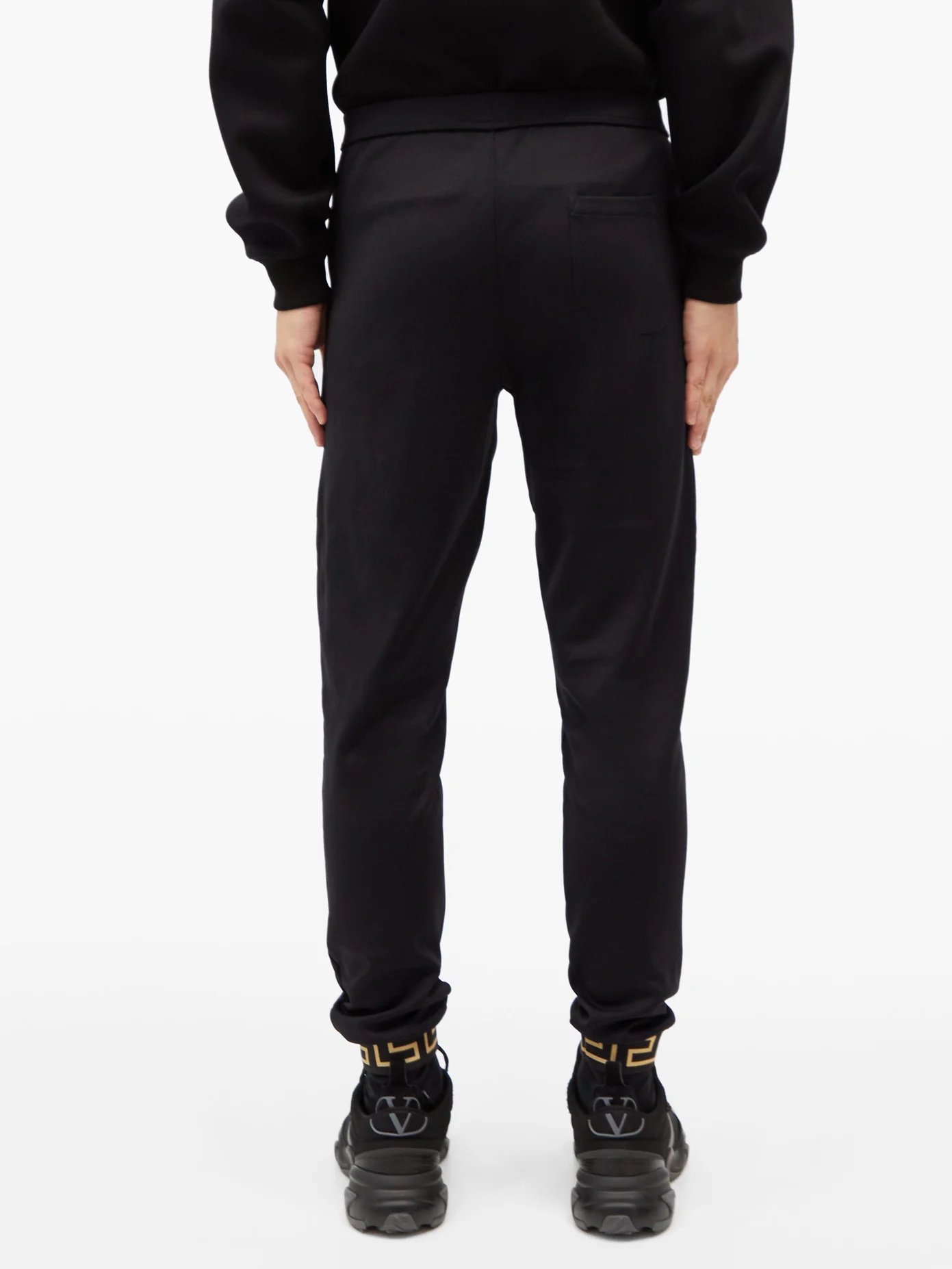 Greek Key-cuffed jersey track pants - 5