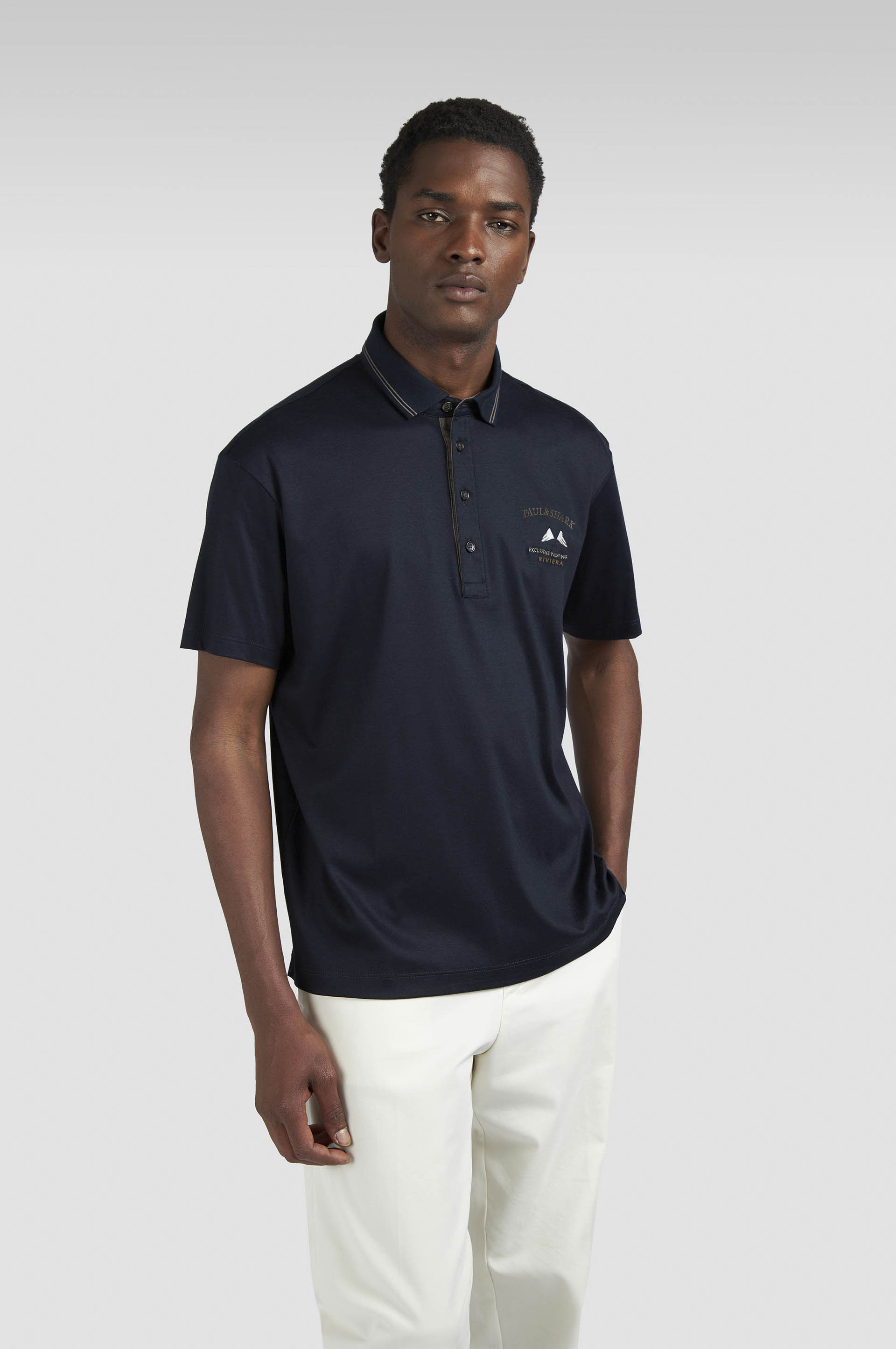 X-SOFT INTERLOCK COTTON POLO SHIRT WITH EMBROIDERY - 7