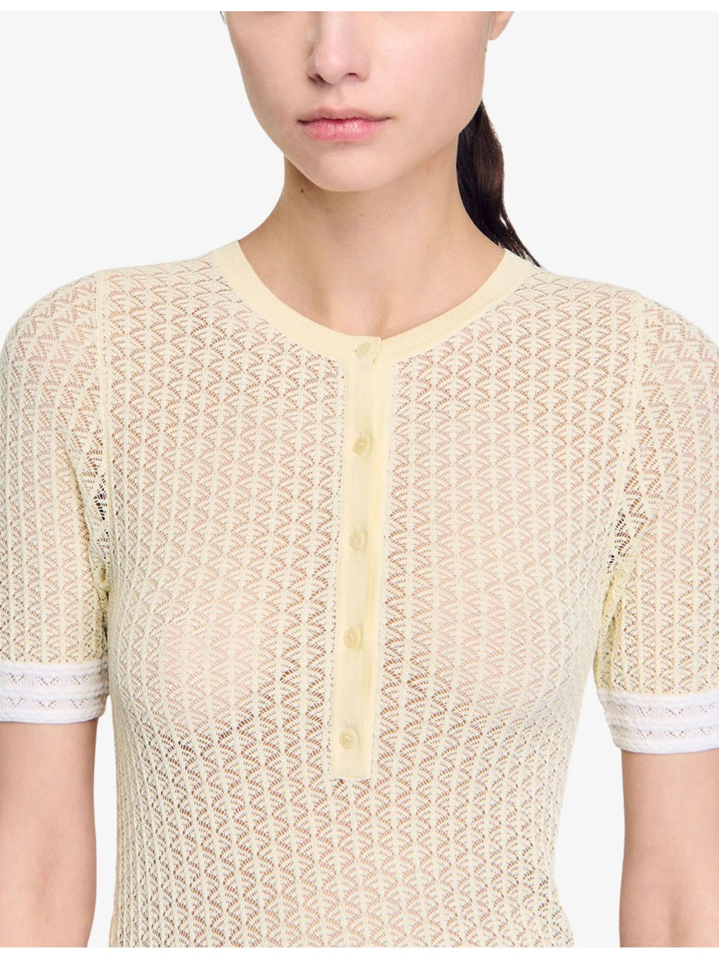 Short-Sleeve Pointelle-Knit Jumper - 5