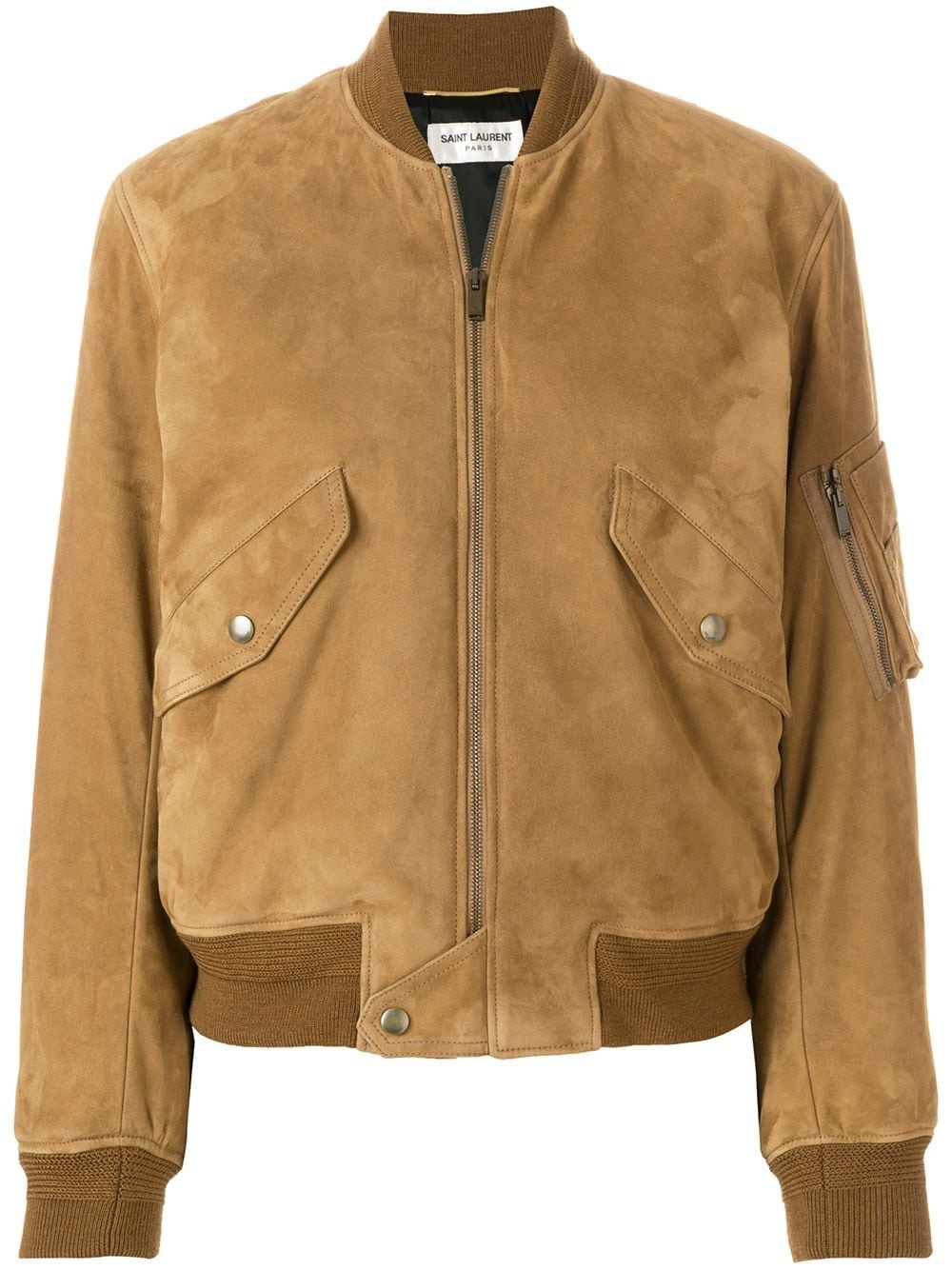 lambskin zip-up bomber jacket - 1