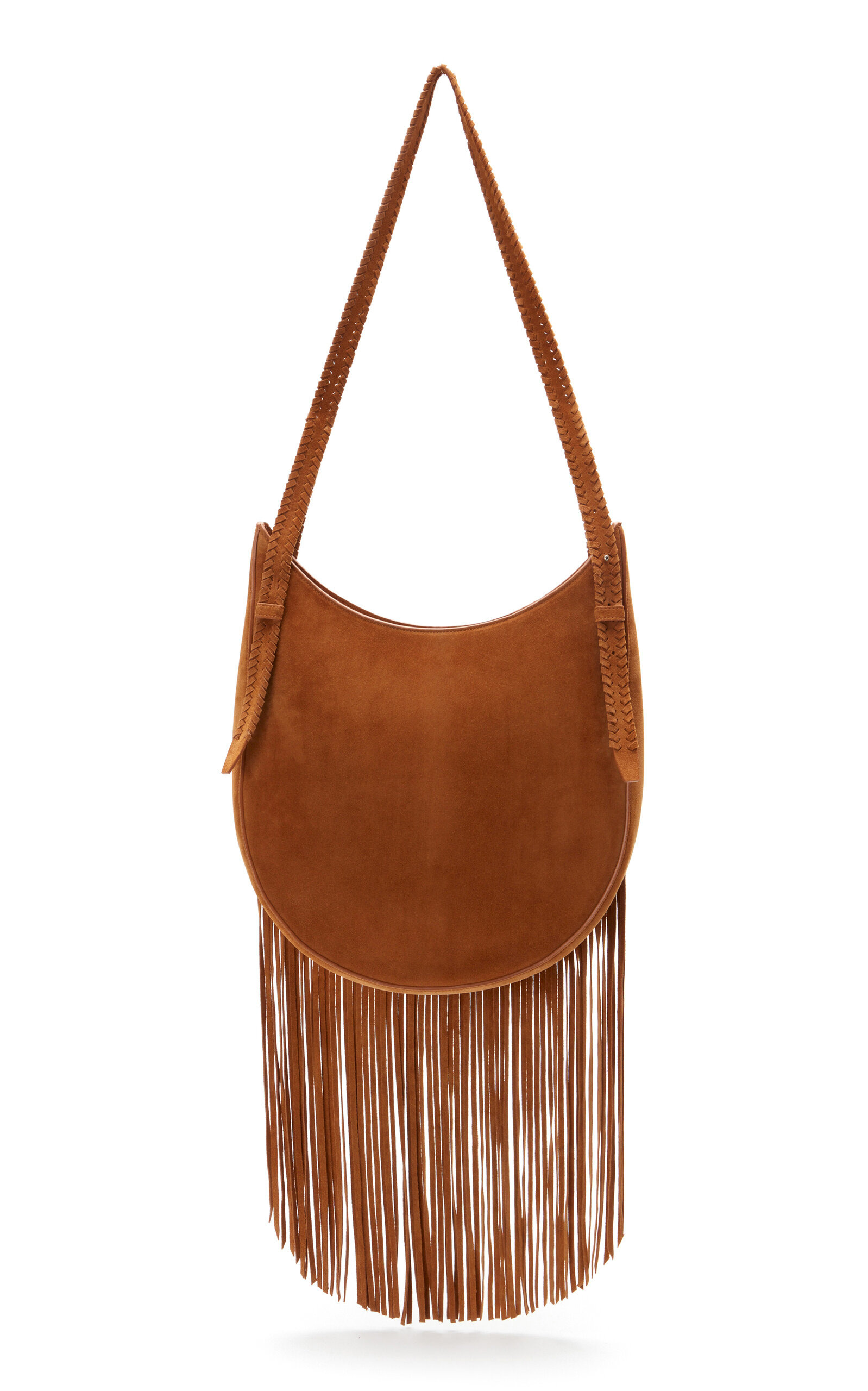 Suede Fringed Hobo Bag brown - 4