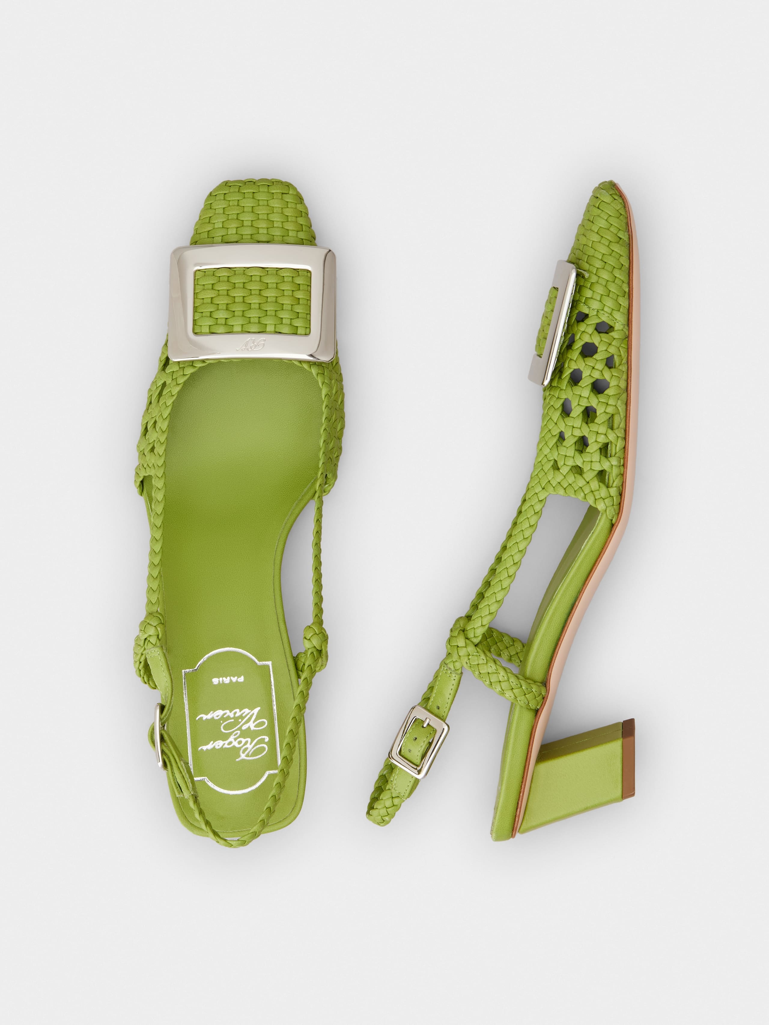 Belle Vivier Slingback Pumps in leather - 4