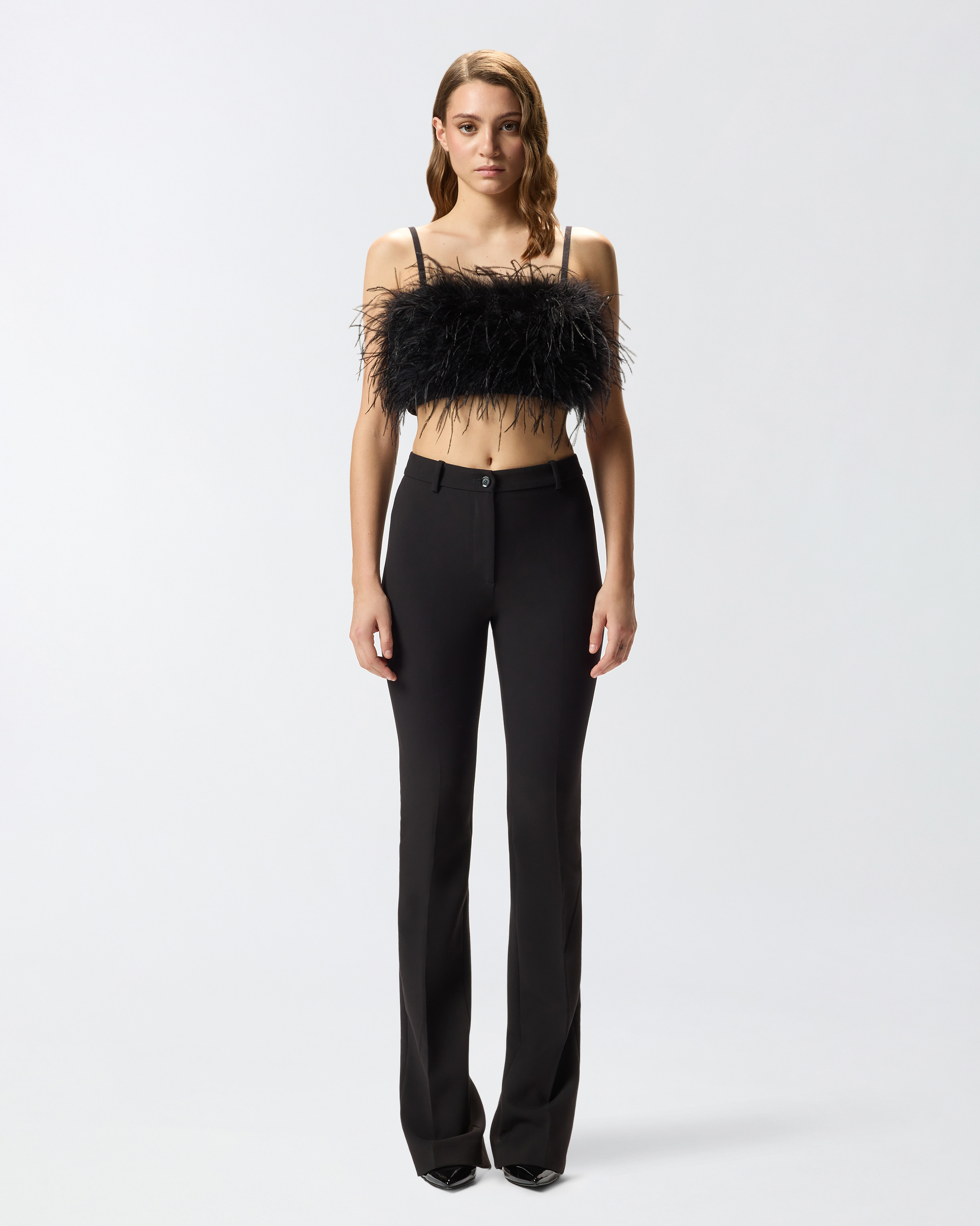 CROP TOP WITH FEATHER DETAILING - 3