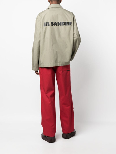 Jil Sander logo-print cotton shirt jacket outlook
