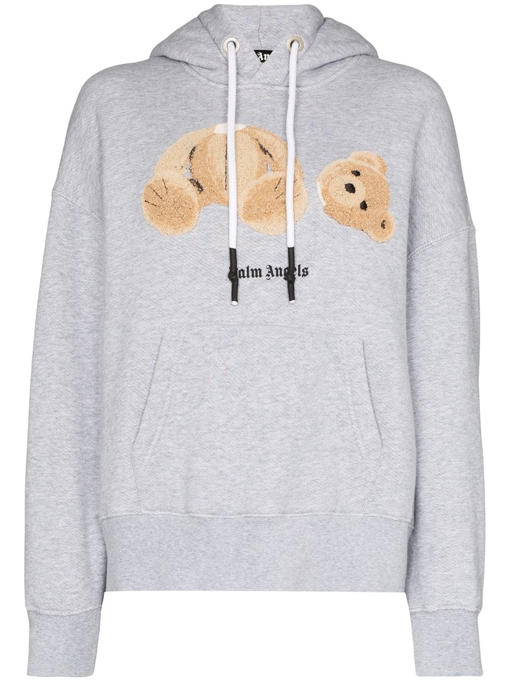 bear embroidered hoodie - 1