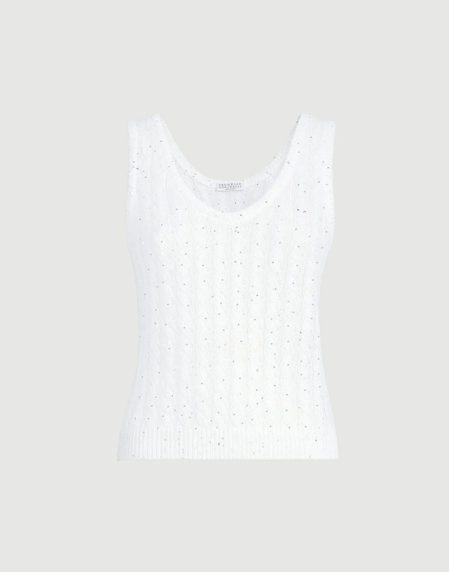 Linen dazzling cable openwork knit top - 1