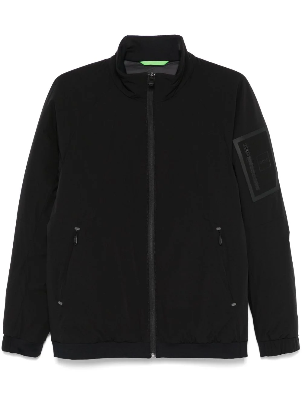 logo-patch padded jacket - 1