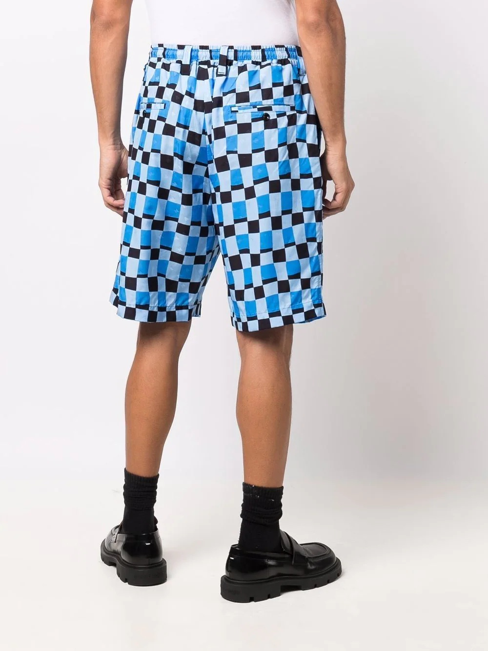 checked knee-length shorts - 4