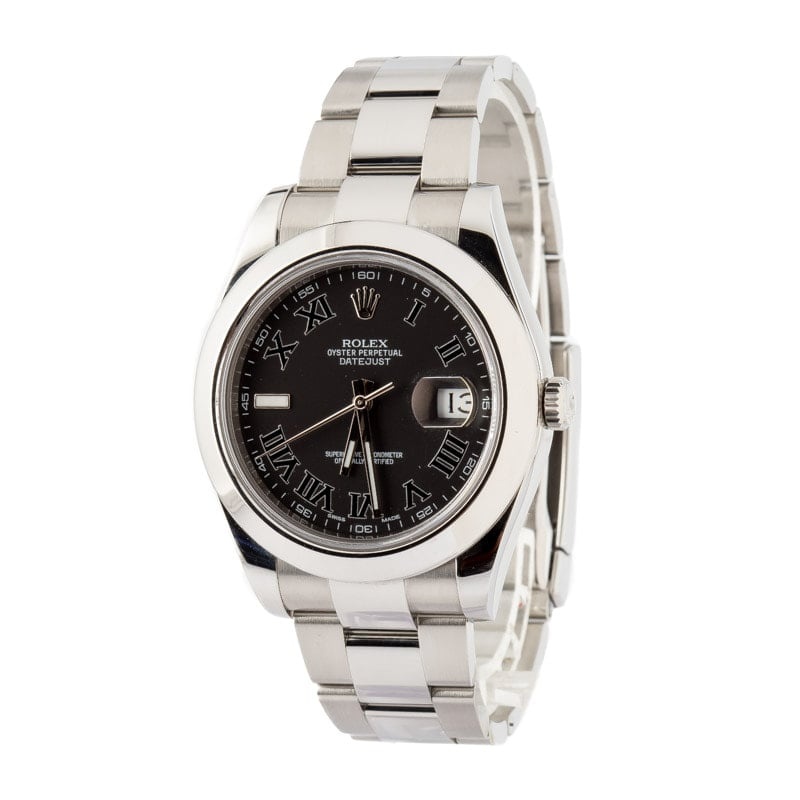 Rolex Datejust II Ref 116300 Black Roman Dial - 2