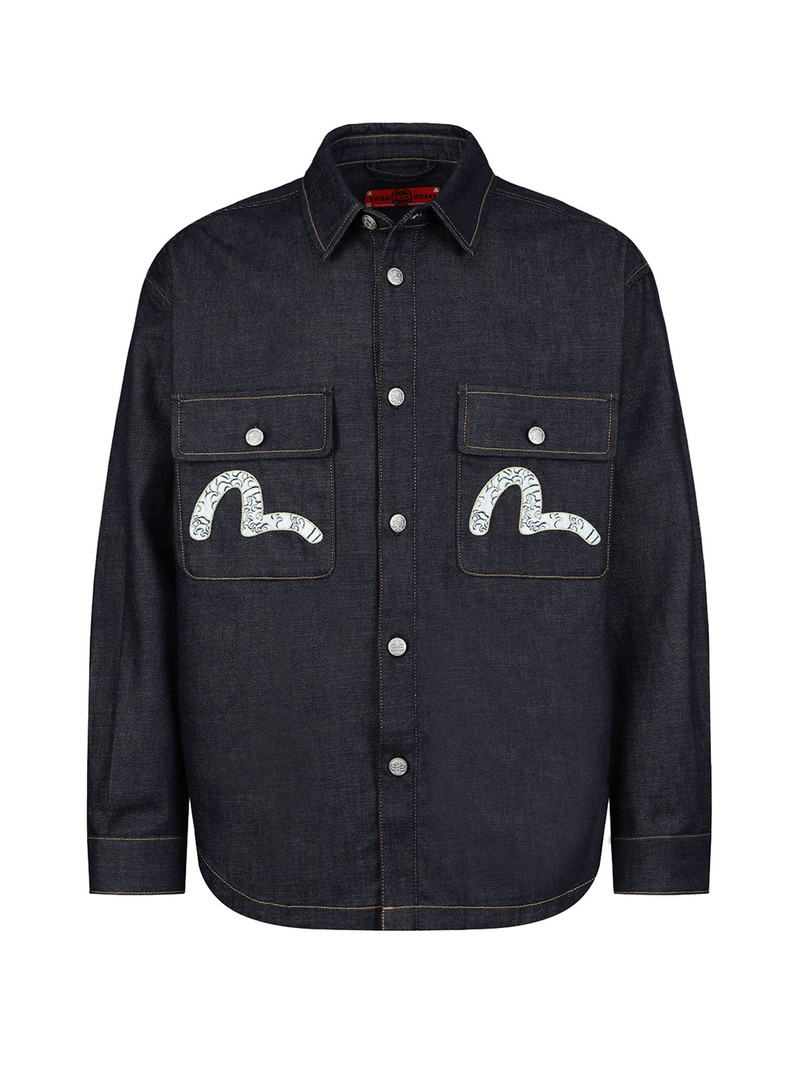 SEA WAVE-PATTERN SEAGULL EMBROIDERY DENIM SHIRT JACKET 11