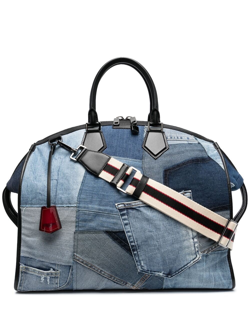 denim patchwork holdall - 1