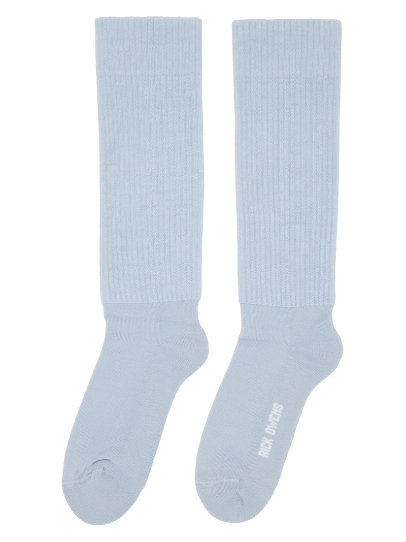 Rick Owens Blue Porterville Knee High Socks outlook
