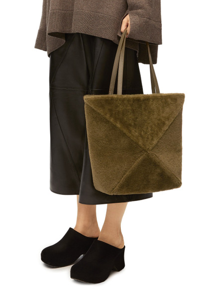 Loewe Puzzle Fold Tote in shearling outlook