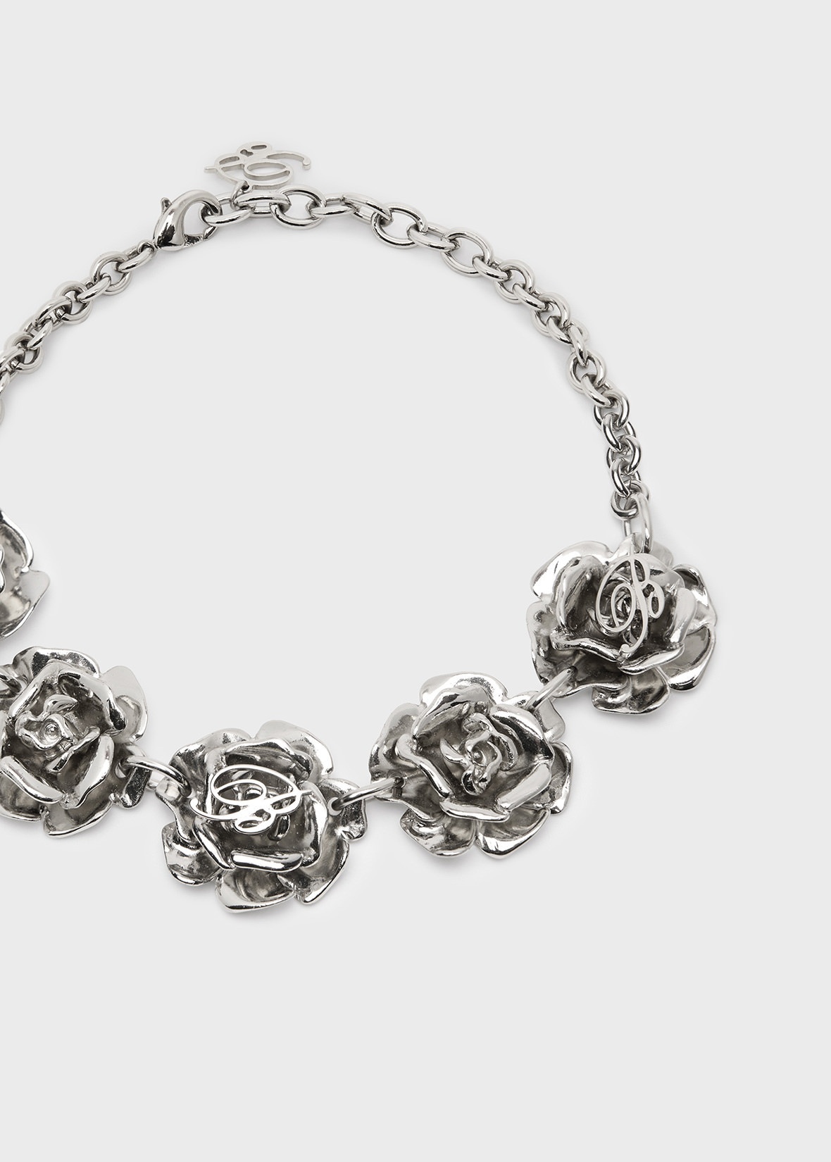 METAL CHOKER WITH ROSES AND B MONOGRAM - 2
