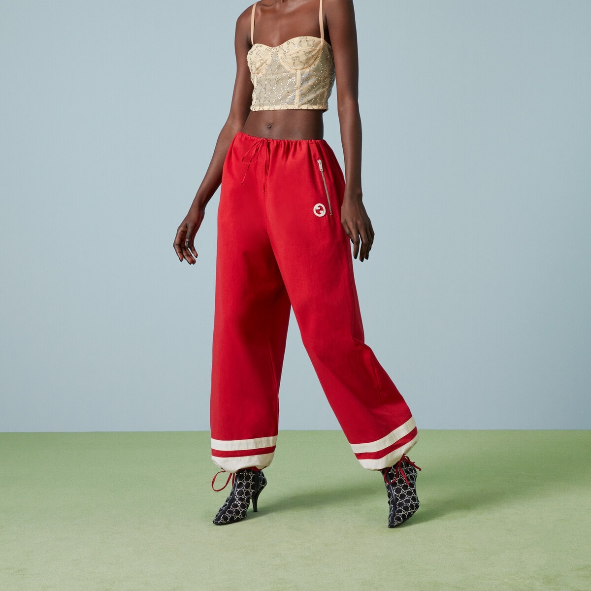 Cotton pant with Round Interlocking G - 5