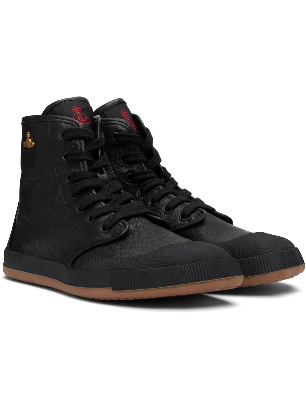 Black High-Top Animal Gym Sneakers - 4