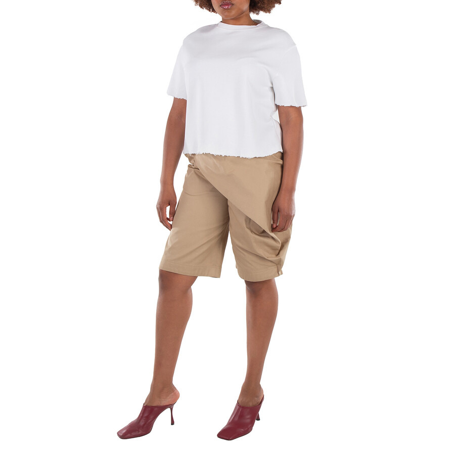 Loewe Logo Patch Pleated Cotton Shorts - 4