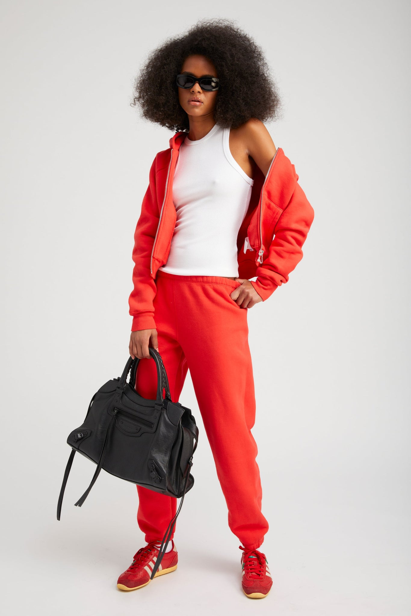 RED COTTON MINI LOGO SWEATPANTS - 2