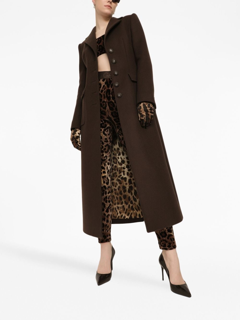leopard-print jacquard leggings - 2