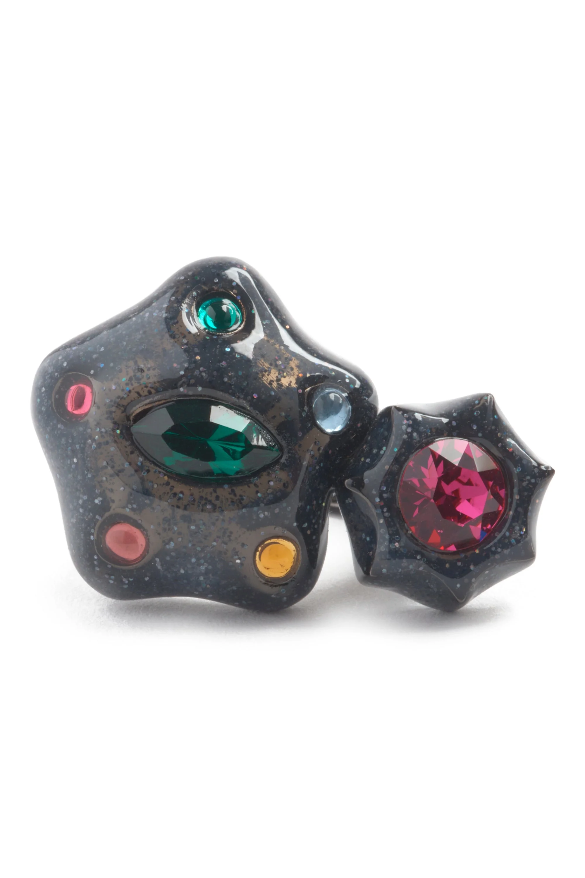 GLITTER BLACK STARLET RING - 1