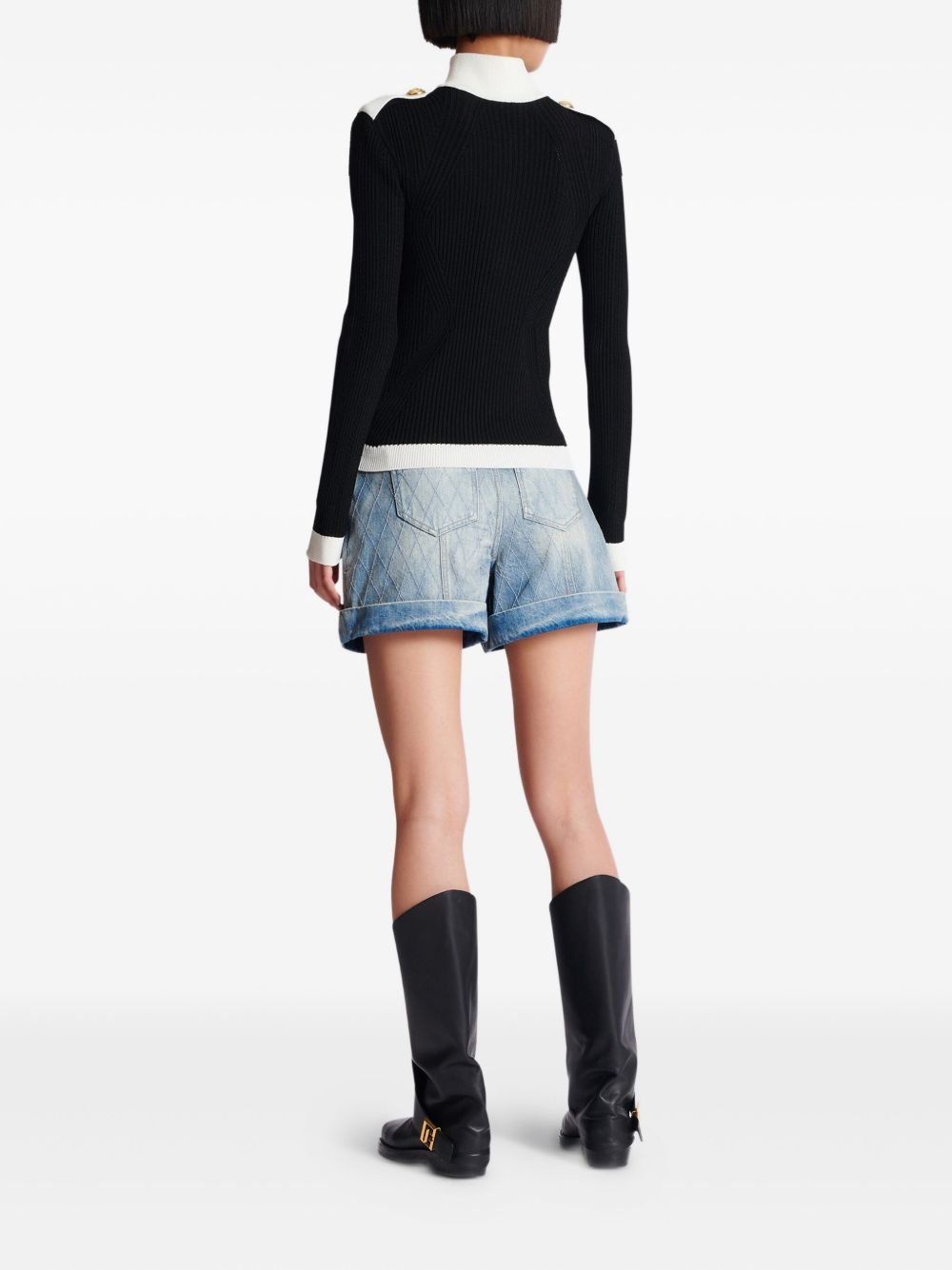 ribbed-knit cardigan - 4