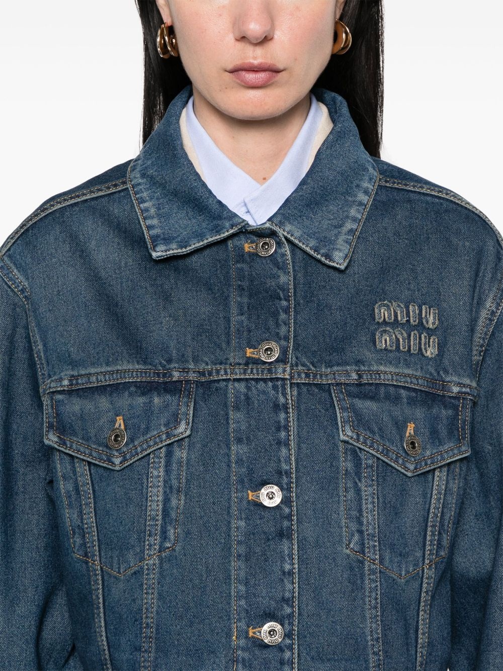 Miu Miu Women Denim Cotton Jacket - 5