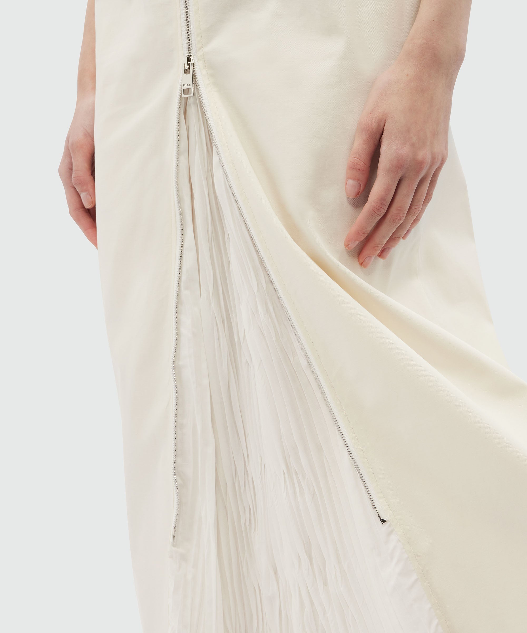 Gabardine midi dress with zip - 5