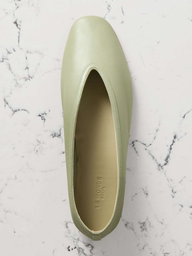Luna leather ballet flats Green 5