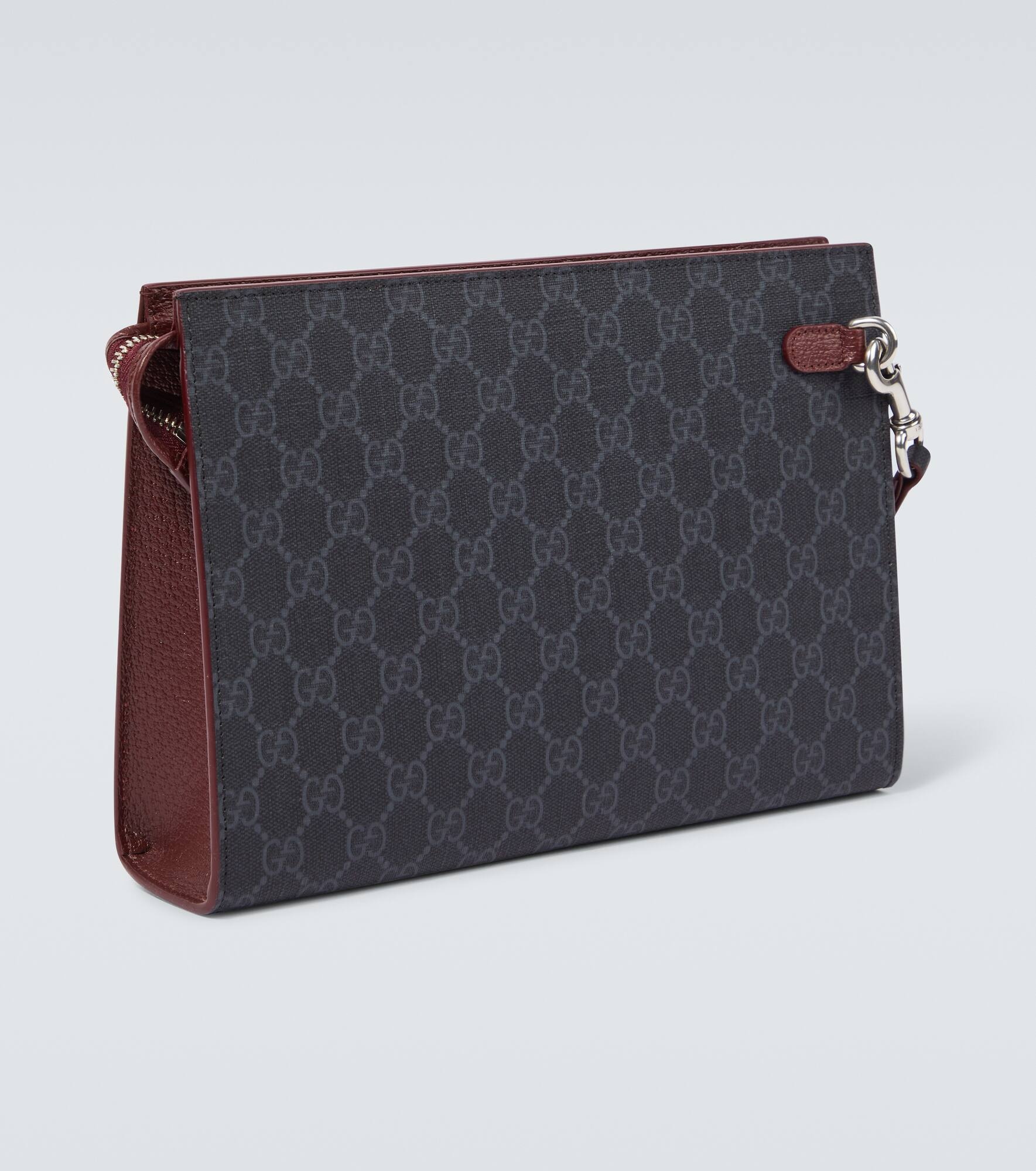 GG canvas leather-trimmed pouch - 5