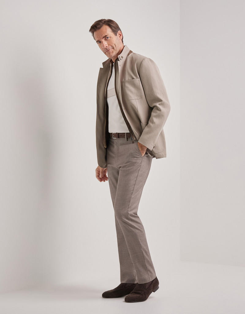 LIGHT BLUE AND BLUE SILK AND CASHMERE REGULAR-FIT OVERCHECK JACKET 148