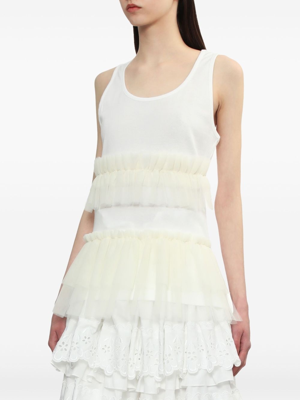 ruflled detailing tank top - 3