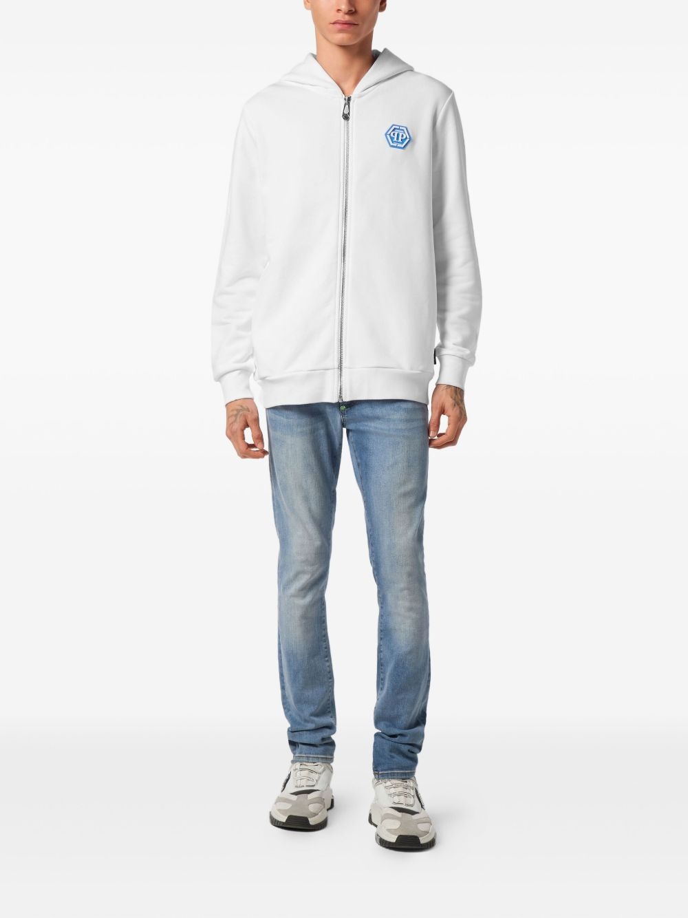 logo-print zip-up hoodie - 2