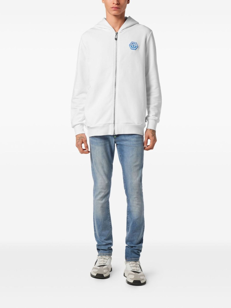 PHILIPP PLEIN logo-print zip-up hoodie outlook