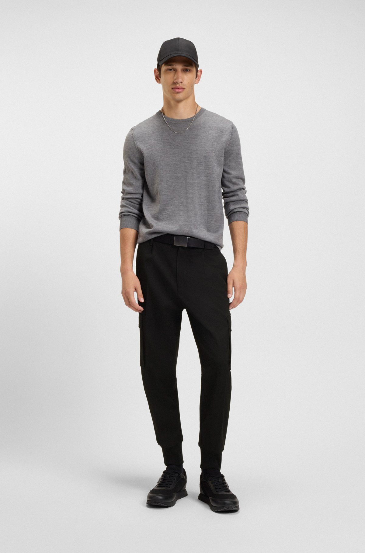 SLIM-FIT TROUSERS IN STRETCH GABARDINE - 3