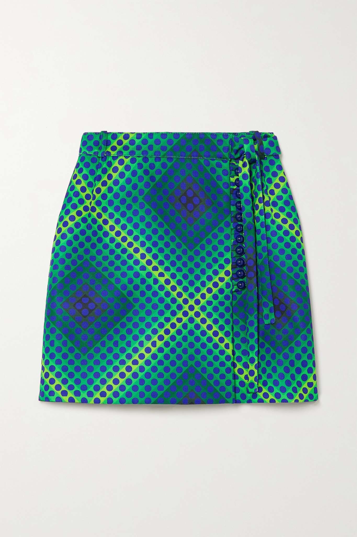 Printed twill wrap mini skirt - 1