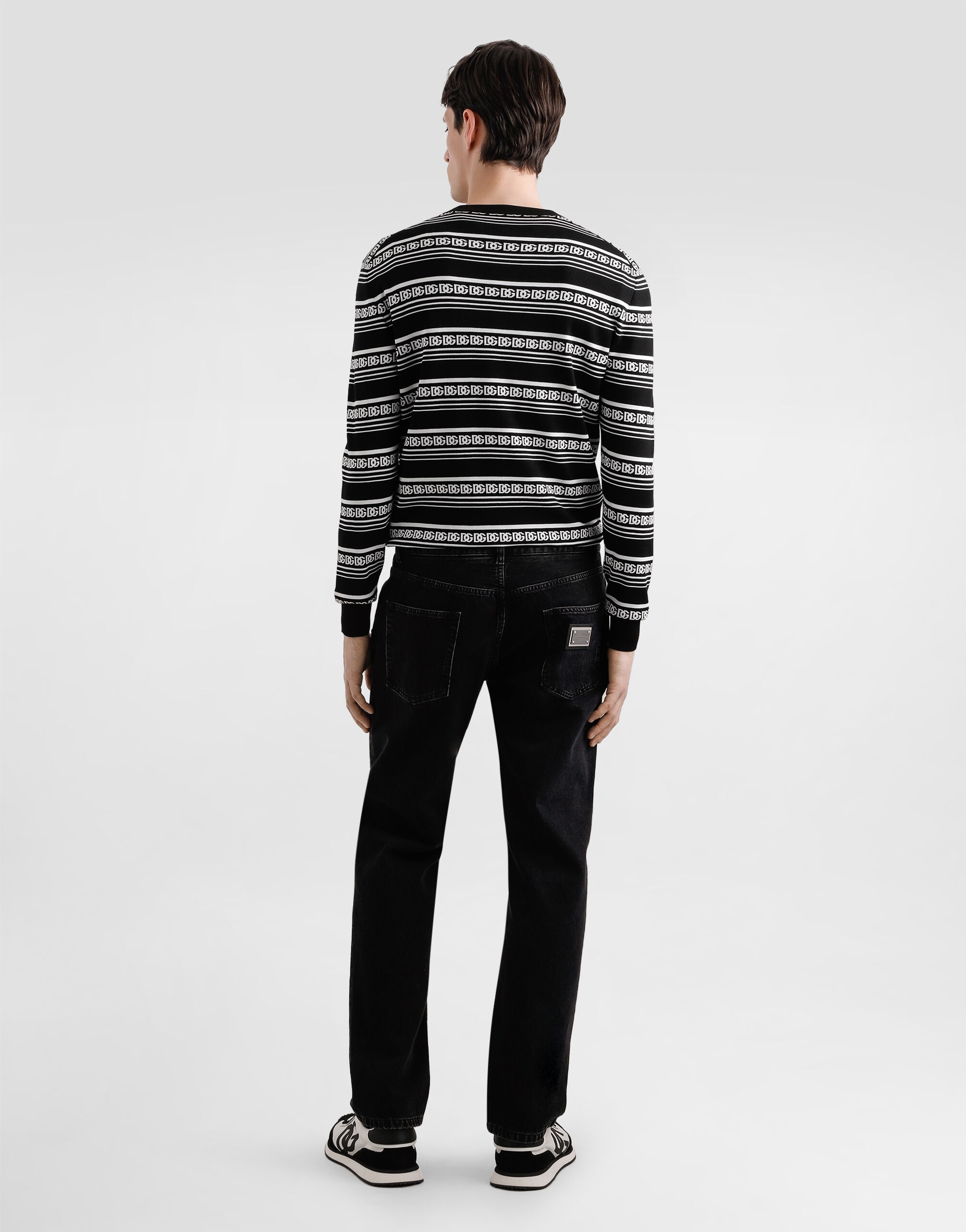 Silk crew-neck pullover with logo - 3