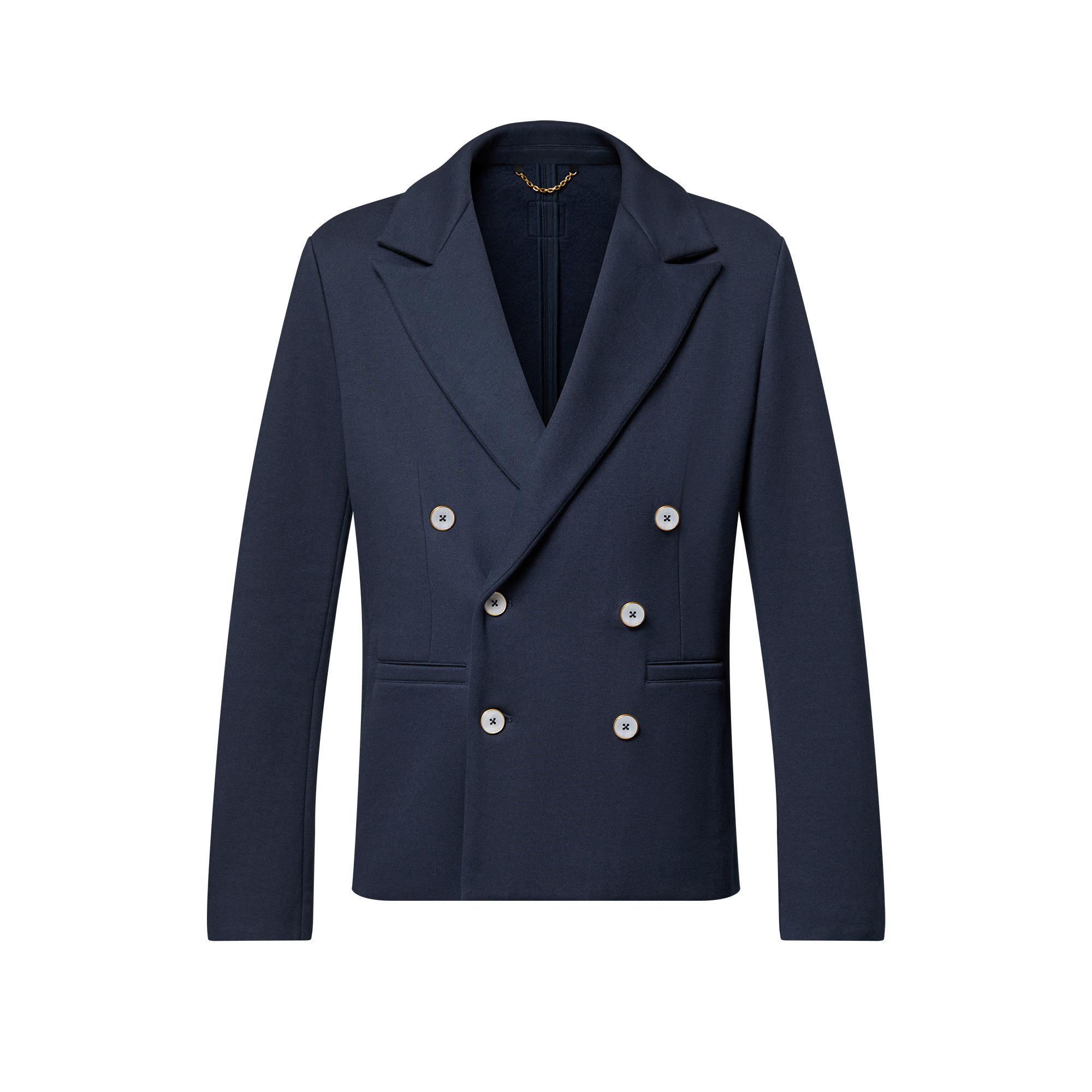 Double-Breasted Cotton And Cashmere Jersey Jacket - 1