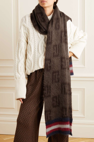 Balmain Printed mohair-blend scarf outlook