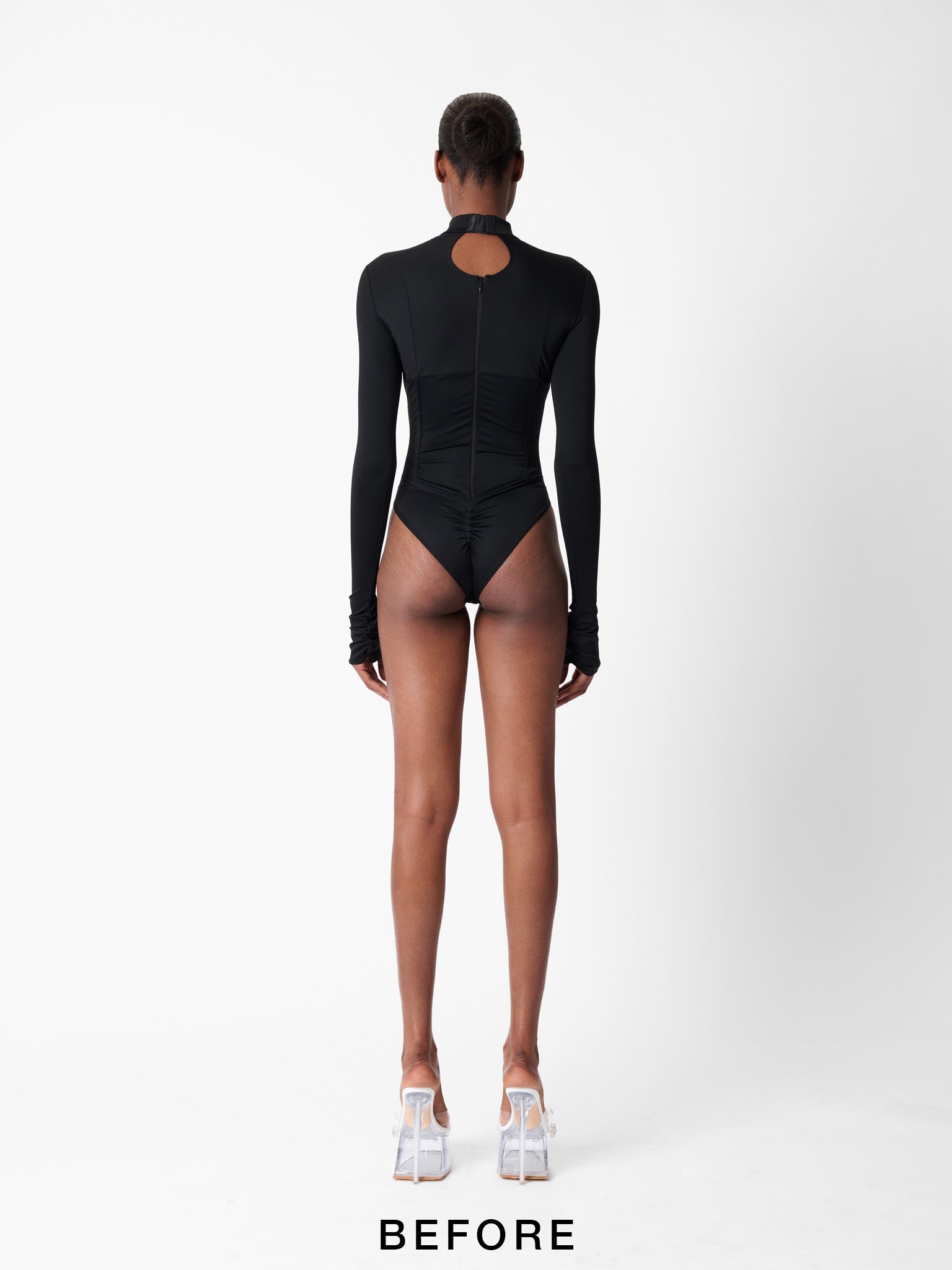 CAT CALL PADDED BODYSUIT BLACK - 4