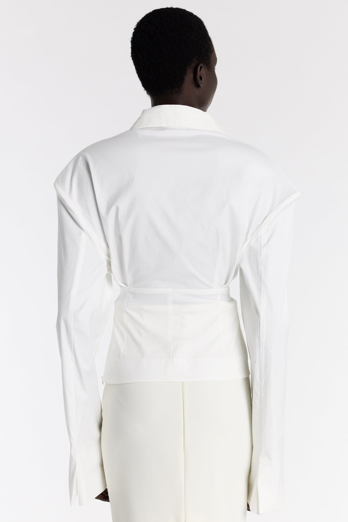 CUMMERBUND COLLAR TUXEDO TOP WHITE - 3